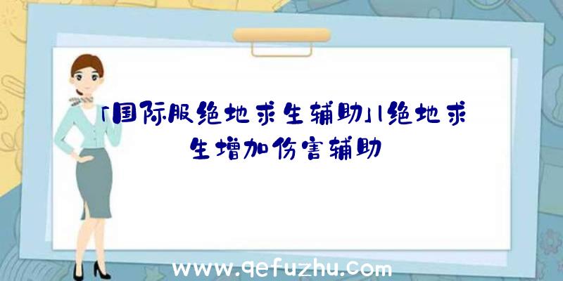 「国际服绝地求生辅助」|绝地求生增加伤害辅助